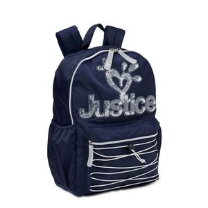 NWT Justice Kids Blue Backpack with Bungee